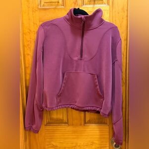 Women's 10 Lululemon Softstreme Ribbed Cropped 1/4 Zipped Pullover